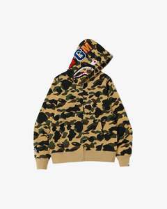 Clothing: BAPE 1st Camo Shark Full Zip Hoodie Yellow