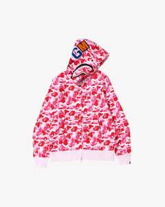 Clothing: BAPE ABC Camo Shark Full Zip Hoodie Pink