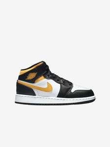 Jordan 1 Mid: Jordan 1 Mid White Pollen Black (GS)