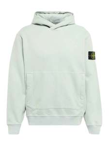 Stone Island Cotton Hooded Sweatshirt Light Blue Grey