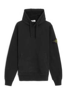 Stone Island: Stone Island Garment Dyed Hooded Sweatshirt Black