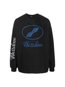 We11done Oversized Logo L/S Tee Black