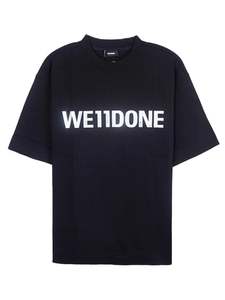 We11done Oversized Metal Logo Tee Black