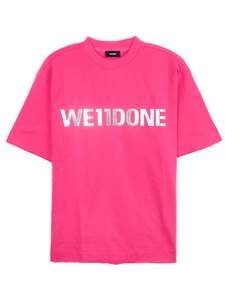 We11done Oversized Metal Logo Tee Pink