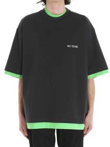 We11done: We11done Leopard Photo Print Grey/Green Tee