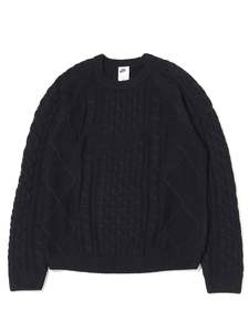 Sweaters: Nike NL Cable Knit Long Sleeve Sweater Black