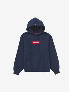 Hoodie: Supreme Box Logo Hooded Sweatshirt Sweatshirt (FW24) Navy