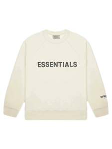 Sweatshirts: FOG ESSENTIALS APPLIQUE LOGO CREWNECK CREAM [SS20]