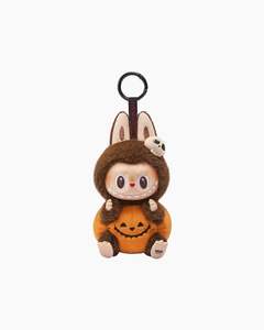Pop Mart Labubu Happy Halloween Party Series-Sitting Pumpkin Vinyl Plush Pendant