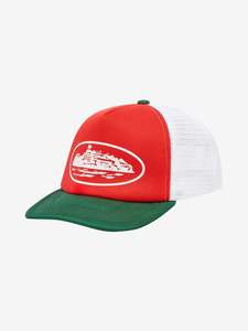 Corteiz Alcatraz Trucker Hat Red/Green