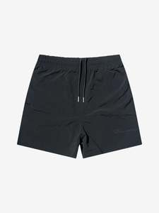 Prior Black Collection Embroidery Logo Nylon Shorts Onyx