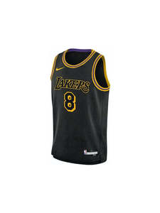 Tank Tops: Nike Kobe Mamba Mentality Big Kids Los Angeles Lakers City Edition Swingman Jersey (FW23) Black