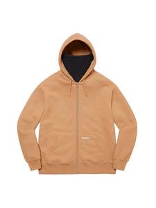 Supreme Double Hood Facemask Zip Up Hooded Sweatshirt Light Brown