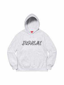 20 Off Winter: Supreme Script Hooded Sweatshirt Ash Grey
