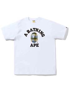 A Bathing Ape Block Check College Tee