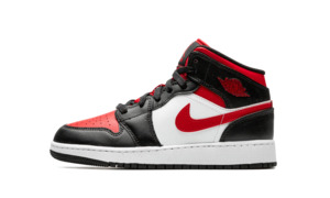 Jordan 1 Mid: Air Jordan 1 Mid Black Fire Red (GS)
