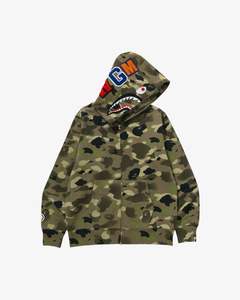 BAPE Gradation Camo Shark Full Zip Hoodie Olive Drab