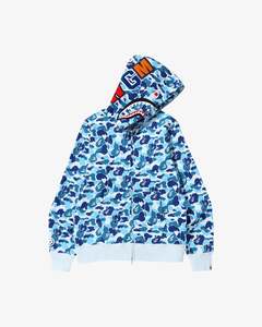 BAPE ABC Camo Shark Full Zip Hoodie Blue
