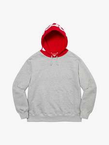 Supreme Contrast Hooded Sweatshirt Heather Grey