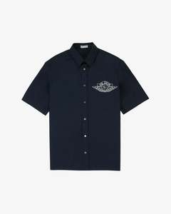 Apparel: Dior Jordan Short Sleeve Button Up Shirt Navy