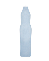 YUNA KNIT HALTER DRESS BABY BLUE