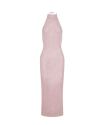 YUNA KNIT HALTER DRESS KIRBY PINK