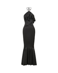 JASMINE FRILL GOWN BLACK