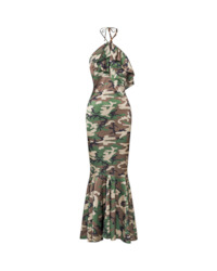 JASMINE FRILL GOWN CAMO