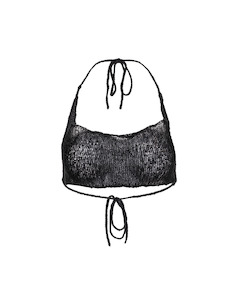 YUNA MOHAIR TIE TOP BLACK