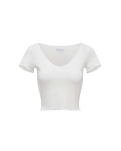 POINTELLE CAPSLEEVE TOP DOVE
