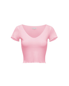 POINTELLE CAPSLEEVE TOP KIRBY PINK