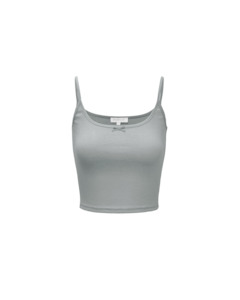 POINTELLE TANK HEATHER GREY