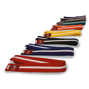 Belts: Coloured Karate Belt with White Stripe