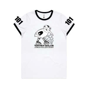 NZ JUNIOR ROLLER DERBY PRESEASON TEE - WHITE