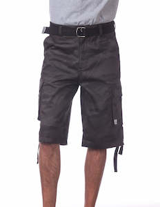 Shorts: PRO CLUB Twill Cargo Shorts BLACK CAMO