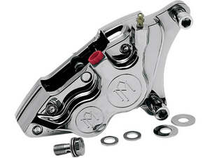 Right Hand Front 4 Piston Caliper - Chrome. Fits most Big Twin 1984-1999 with 11&hellip;