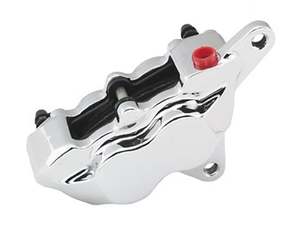 Right Hand Front or Rear 4 Piston Caliper - Chrome. Fits H-D 1984-1999. - Hawg Halters