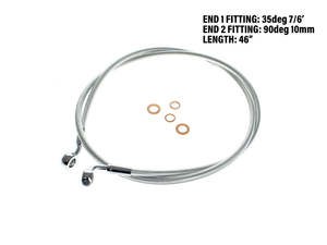 46in. E-Z Align Front Brake Line with 7/16in. x 35 Degree Banjo - Sterling Chrom&hellip;