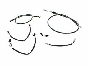 Cables Hydraulic Lines: Black Pearl Cable Kit. Suits 14in. Ape Hangers on Breakout 2018-2024 - Magnum Shielding