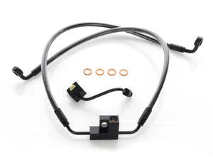 Stock Length Lower Front Brake Line - Black Pearl. Fits Dyna Fat Bob 2012-2017 &&hellip;