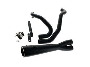 2-into-1 Cutback Exhaust - Black with Black End Cap. Fits Sportster 2014-2021 - &hellip;