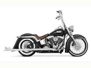 39in. True Dual SharkTail Exhaust - Chrome. Fits Softail 1997-2006 - Freedom Per&hellip;