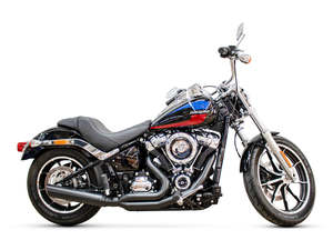 Exhaust Systems Mufflers: Low Cat 2-into-1 Exhaust - Black. Fits Softail 2025up Non-240 Tyre Models - D&D Exhaust