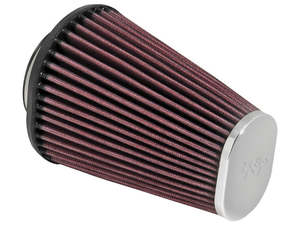 High-Flow Air Filter Element with Oval End Cap - Chrome. Fits Aircharger - K&N Filters