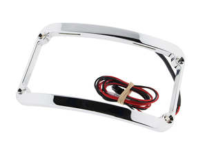 Curved Number Plate Frame with LED Lights - Chrome. - Klock Werks