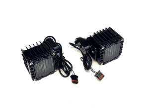 Shark Demon LED Turn Signals - Black. Fits Low Rider ST 2022up - Custom Dynamics