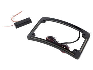 Curved Number Plate Frame with LED Amber Turn Signals & Red Brake Light -Black. &hellip;