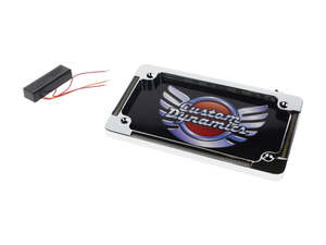 Flat Number Plate Frame with LED Amber Turn Signals & Red Brake Light - Chrome. &hellip;