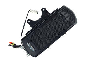 Fan Assisted Side Mount Oil Cooler Kit - Gloss Black. Fits Softail 1985-2017 - Ultra Cool