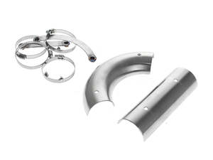 Exhaust Brackets Supports: SP Concepts Heat Shields - Stainless Steel. Fits Dyna 1999-2017, Softail 2018up & Touring 2017up - SP Concepts Exhaust